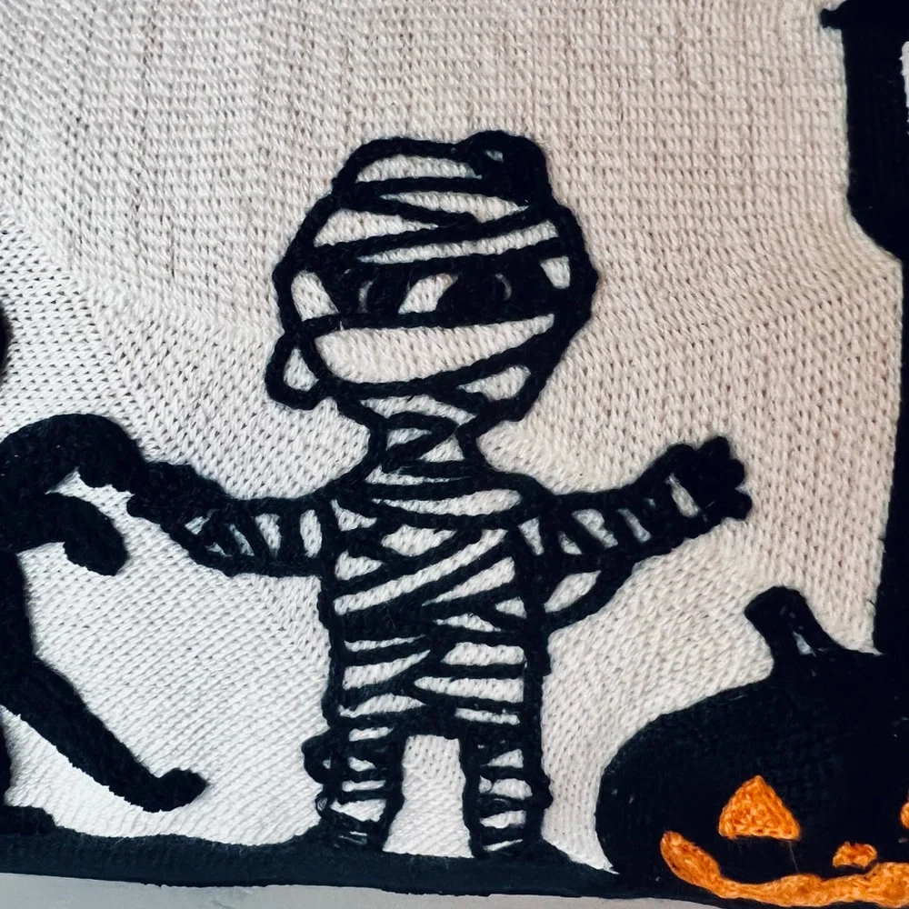 Halloween Trick O Treating Kids Large Pillow Cushion Haunted House Witch Ghost